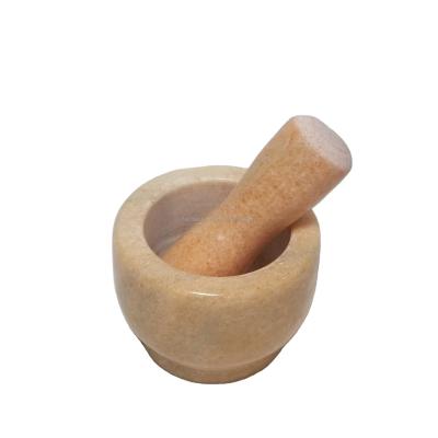 China Viable factory wholesale natural marble stone mortar pestle set marble crusher in reasonable price and high quality for sale