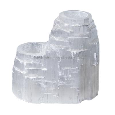 China Factory Direct White ECO-frendly Crystal Stone Candle Holders For Wedding Home Decor In Hot Sales for sale