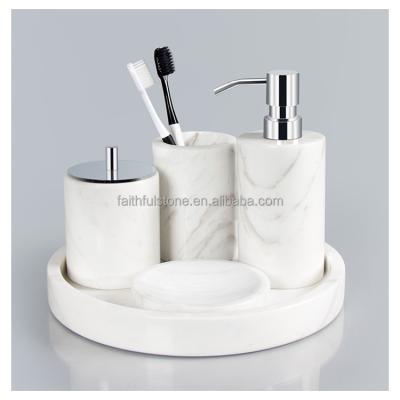 China Five-piece Viable Wholesale Marble Stone Bathroom Set Bathroom Sanitary Set in Reasonable Price High Quality for sale