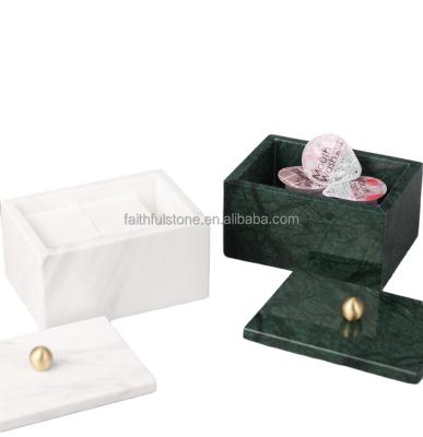 China Viable Natural Marble Stone Square Storage Box Storage Box Natural Marble Jewelry Box for sale