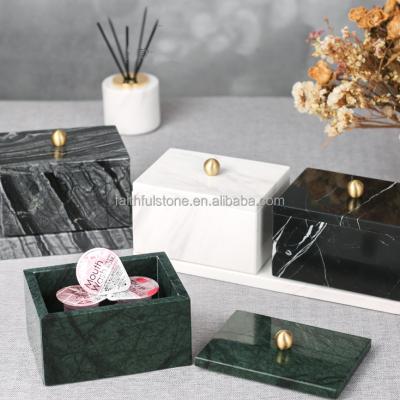 China Viable marble stone storage box with cover stone storage box jewelry box in reasonable price and high quality for sale