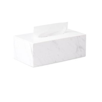 China Traditional Factory Hot Sale Soap Bathroom Accessories Fit And Real Rectangular Strong And Durable Marble Tissue Box for sale