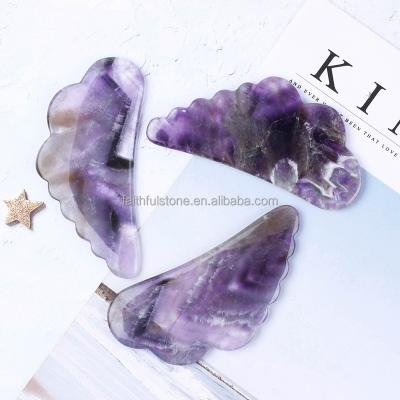 China Globe How To Sell Health Care Beauty Butterfly Guasha Massager Rose Quartz Amethyst Gua Sha Tip In High Quality Reasonable Price for sale