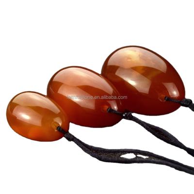 China Wholesale Red Stone Jade Egg Crystal Therapy Rose Quartz Yoni Eggs Natural Globe Stone For Women Pelvic Muscle Training for sale