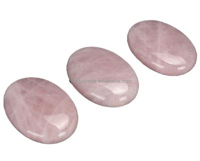 China Wholesale Globe Rose Crystal Semi Precious Stone Rose Hot Stone Quartz Palm Massage Set With Heater for sale