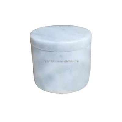 China Viable Wholesale Luxury Marble Stone Ceramic Jar Storage Candle Jar With Lid In Reasonable Price for sale