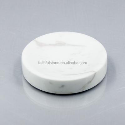 China Durable Wholesale Round Soap Dish White Marble Soap Holder In High Quality Reasonable Price for sale