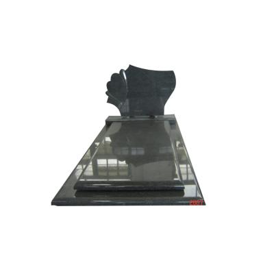 China Solemn Design Monuments Headstone Durable Black Granite Headstone For Cemetery for sale