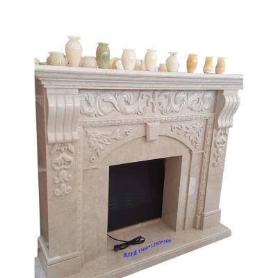 China Fashionable Appearance Beautifully Designed Durable White Jade Color Fancy Home Marble Fireplace Border for sale