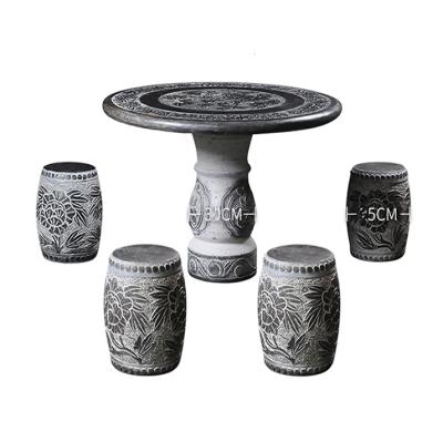 China Strong Durability Granite Stone Table And Chairs Sets Granite Stone Bench For Outdoor Garden for sale