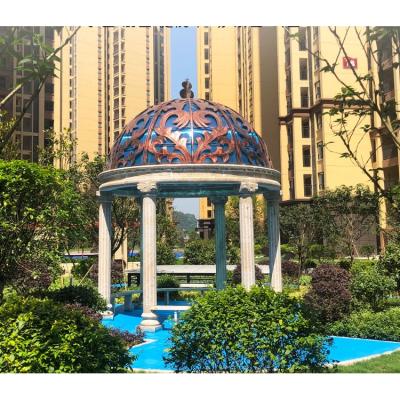 China Sustainable Hot Selling European Style Hand Carved Stable And Safe Durable Wind Resistance Granite Marble Pavilion for sale