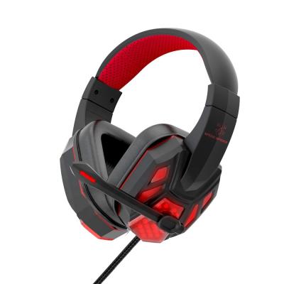 China Headband Manufacturer Wholesale Best Custom Gaming Headset 50MM PC Red Usb Earphone for sale