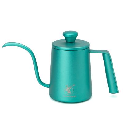 China WITH LID instant silver green (SUS304) pour kettle high quality portable drip coffee teapot water for sale