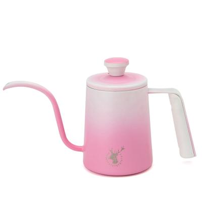 China WITH LID white pink (SUS304) pour kettle high quality portable drip coffee teapot water for sale