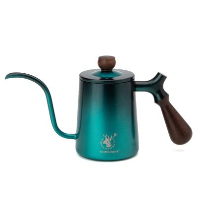 China WITH LID stainless steel kettle drip tea and water drip over espresso brew greenCoffee 700mldark kettle gooseneck kettle for sale