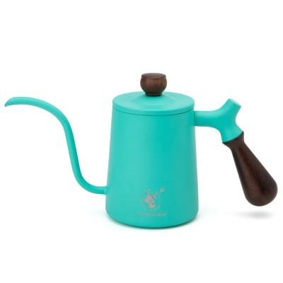 China WITH LID stainless steel kettle drip tea and water drip over espresso brew 700mllight greenCoffee kettle gooseneck kettle for sale