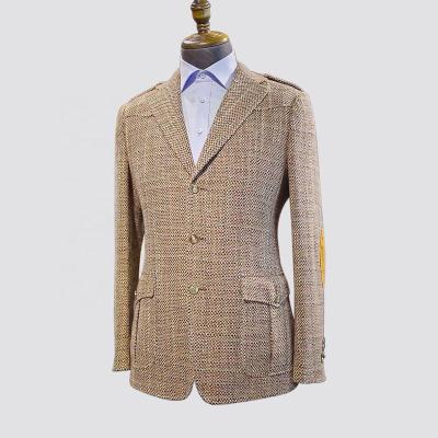 China Plus Size 2022 Latest Wool Linen Khaki Custom Made Men Suits for sale