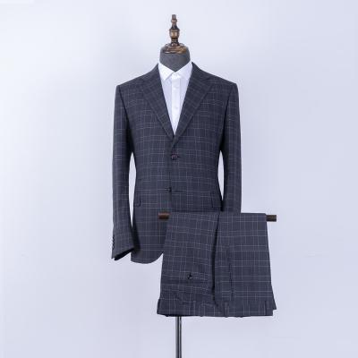 China Two Pieces Size Manufacturers New Purple Black Plus Size Plaid Slim Fit High Quality Custom Made Wool Men's Casual Worked Suit 2022 for sale