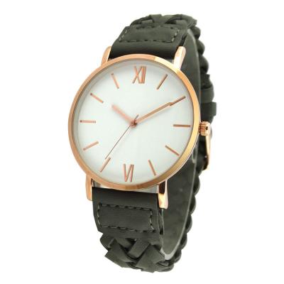 China Non-specific hot sale fashion simple style fancy ladies watches woven band women quartz wristwatch for Lady for sale