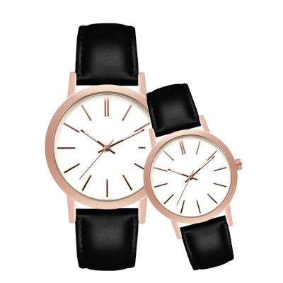 China Non-specific hot sale most popular Chinese best couple watches cute alloy case black leather valentine couples watches for sale