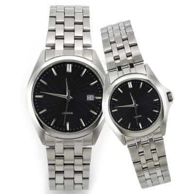 China Non-Specific Brand Reloj De Pareja Couple Stainless Steel Luxury Waterproof Watch With Watch Box for sale