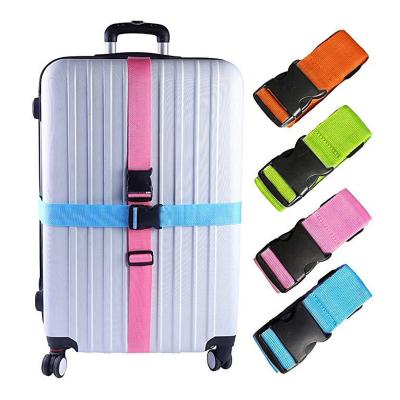 China Eco-friendly Durable Colorful Travel Luggage Belt Strap Suitcase Belt With Adjustable Buckle for sale