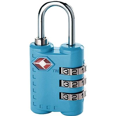 China ECOTRIP Long Distance Travel Accessories TSA Travel Lock 3 Dial Combination Zinc Alloy Keyless Padlock for Suitcase and Backpack for sale