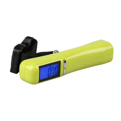 China Weight Measuring 50kg/110Lb Capacity Travel Digital Luggage Scale Cheap Travel Luggage Weight Scale With Blue LCD Display Backlight for sale