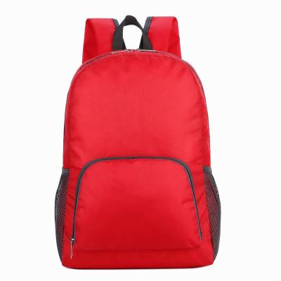 China Small Quantities Cheaper Wholesale Waterproof Raincoats Can Custom Logo Lightweight Nylon Daypack Foldable Shopping Backpack Bag for sale