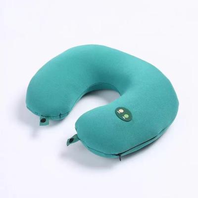 China ECOTRIP PORTABLE Neck Pain Relief U Shape Massage Pillow Micro Bead Travel Vibrating Neck Pillow for sale