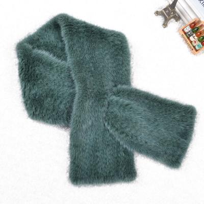 China Mink Fur Scarf Fashion Winter Genuine Short Genuin Knit Mink Fur Scarf for sale