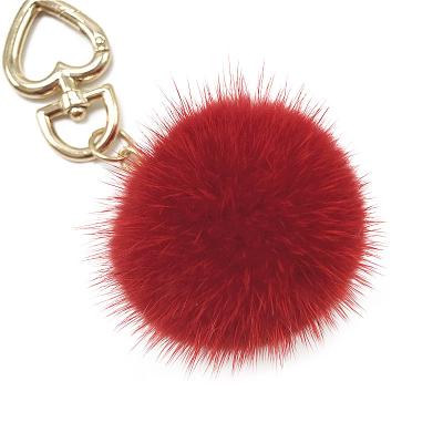 China Wholesale Manufacturers Mink Fur Pom Pom Keychain Accessories Fur Key Chain Decoration Fur Puff Key Chain Ball for sale