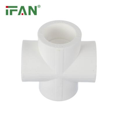 China Wholesale Price Hot Sell IFAN PN20 White Welding PPR Fittings Cross Tee Plumbing Pipe PPR for sale