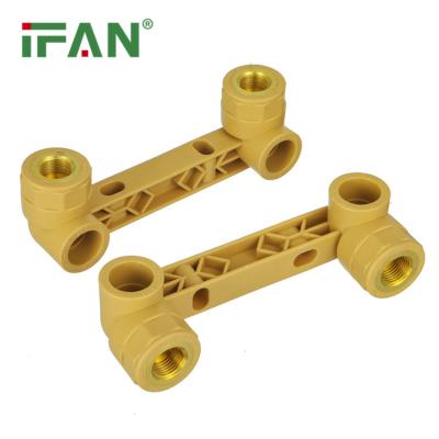 China IFAN Plus Plumbing Materials PPR Fittings PPR Pipes and Fittings Yellow PPR Double Female Threaded Elbow for sale