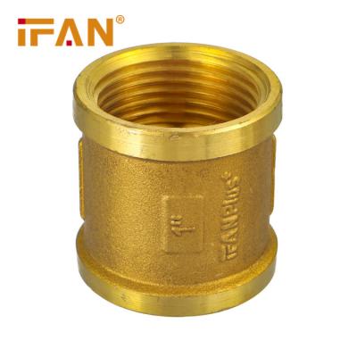 China IFAN Wholesale Female Brass Socket Pipe Fitting Thread Tube Connector Copper Fitting zu verkaufen