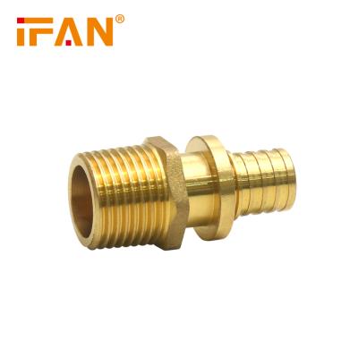 China IFAN China Supplier Male Brass Gas Hose Connector Copper Fitting Pex Pipe Fitting zu verkaufen