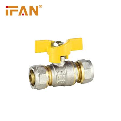 Cina 16mm 20mm Gas Fitting forging ball valve brass valve for PEX-AL-PEX Pipe underfloor heating in vendita