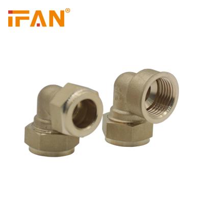 China IFAN 90 degree female elbow copper pipe fitting pex alpex brass cw617n gas brass fittings zu verkaufen