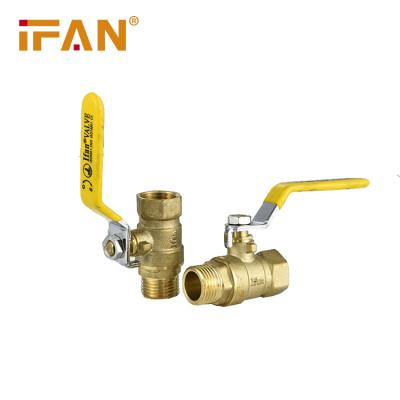 China IFAN 1/2'' - 2'' Cw617n Copper Lockable Valve Brass Natural Gas Stove Control Ball Valve for sale