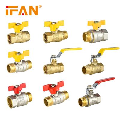 China IFAN Factory CE ISO Male Thread Kitchen 1/2 4 Inch Water Plumbing Valves Copper Brass Gas Ball Valve Te koop