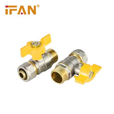 Κίνα Female And Male Straight Valve Double Thread With yellow Handle High Quality for gas ball valve προς πώληση