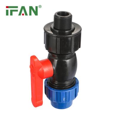 China IFAN Wholesale PP Compression Fittings Manufacture Dark Blue HDPE Male Valve For Farm Irrigation System Free Sample for sale