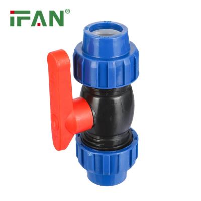 China IFAN Wholesale Manufacture Price PP Compression Fittings Dark Blue HDPE Equal Valve For Farm Irrigation System Free Sample for sale