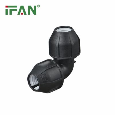 China IFAN Agriculture Irrigation High Pressure Black PP Compression Fittings HDPE Pipe Fittings HDPE Elbow for sale