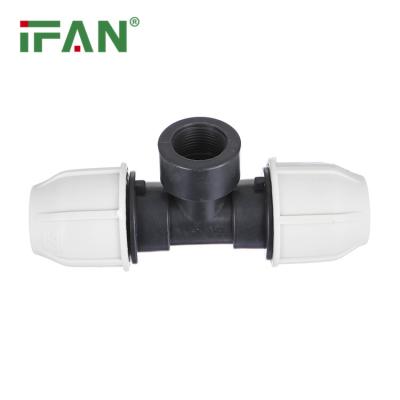 China Hot Sale IFAN Agriculture Irrigation HDPE White Pipe Fittings High Pressure Female TEE ODM OEM Support For Water Supply for sale