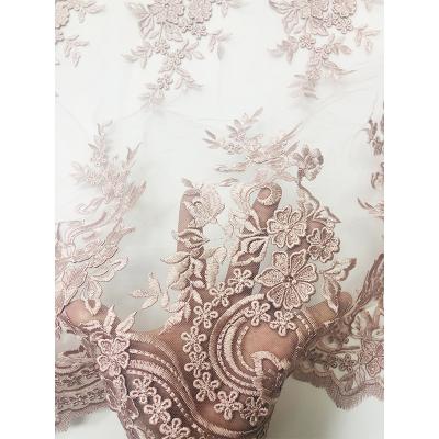 China Who respects the environment; Quality AssuranceLarge Lace Wedding Dress Sustainable Area Embroidered Fabric Stage Performance Apparel Fabric for sale