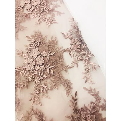 China Who respects the environment; viable specialization in manufacturing lace fabric wedding party dress production sequined fabric for sale