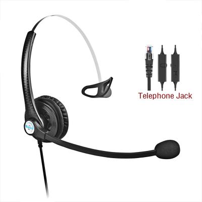 China Best Seller Comfortable Single Ear RJ9/RJ11 Wearing Phone Headsets Noise Cancel Earphone Auriculares Scam Microfono Para Call Center for sale