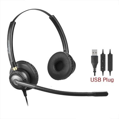 China Professional Over-Ear Wired Headset Call Center Comfortable Wearing Mic Headsets Noise Cancel Headphones With Mic For Telephone Operator for sale