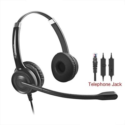 China Comfortable Wearing Professional Over Ear Phone Headset RJ9/RJ11 Call Center Earpiece With Noise Canceling Microphone For Customer Service for sale